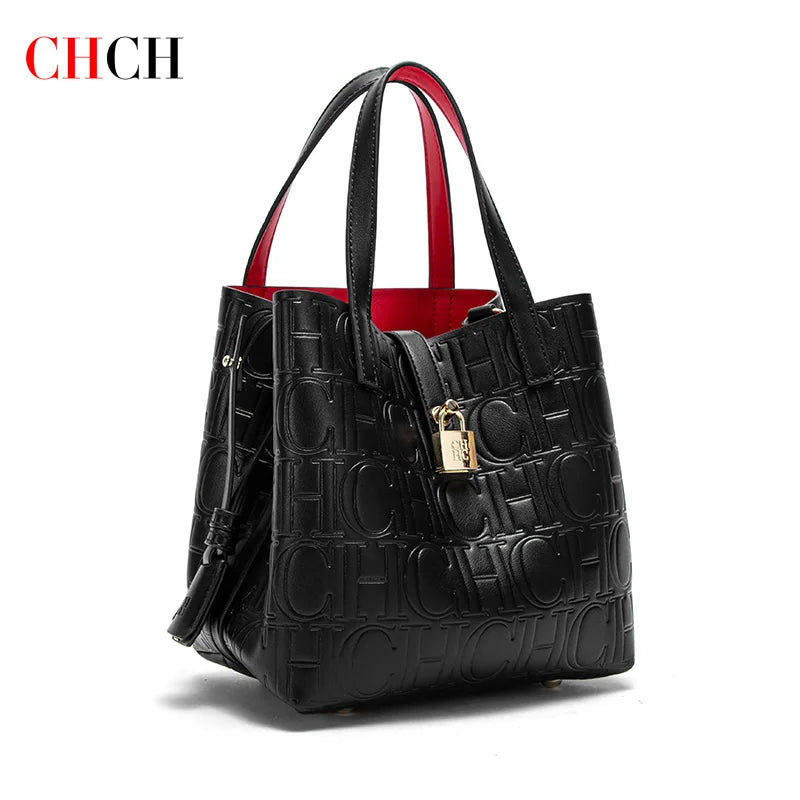 CHCH Steel Embossed Tote Bag – Large Capacity Shopping & Mother Handbag