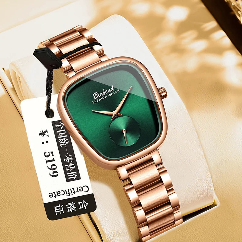 BINBOND Luxury Women's Watch – Simple Waterproof Stainless Steel Quartz