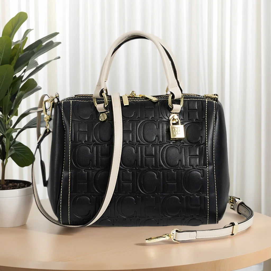 CH Lock Design PU Crossbody Bag – 2025 Trendy Designer Women's Handbag