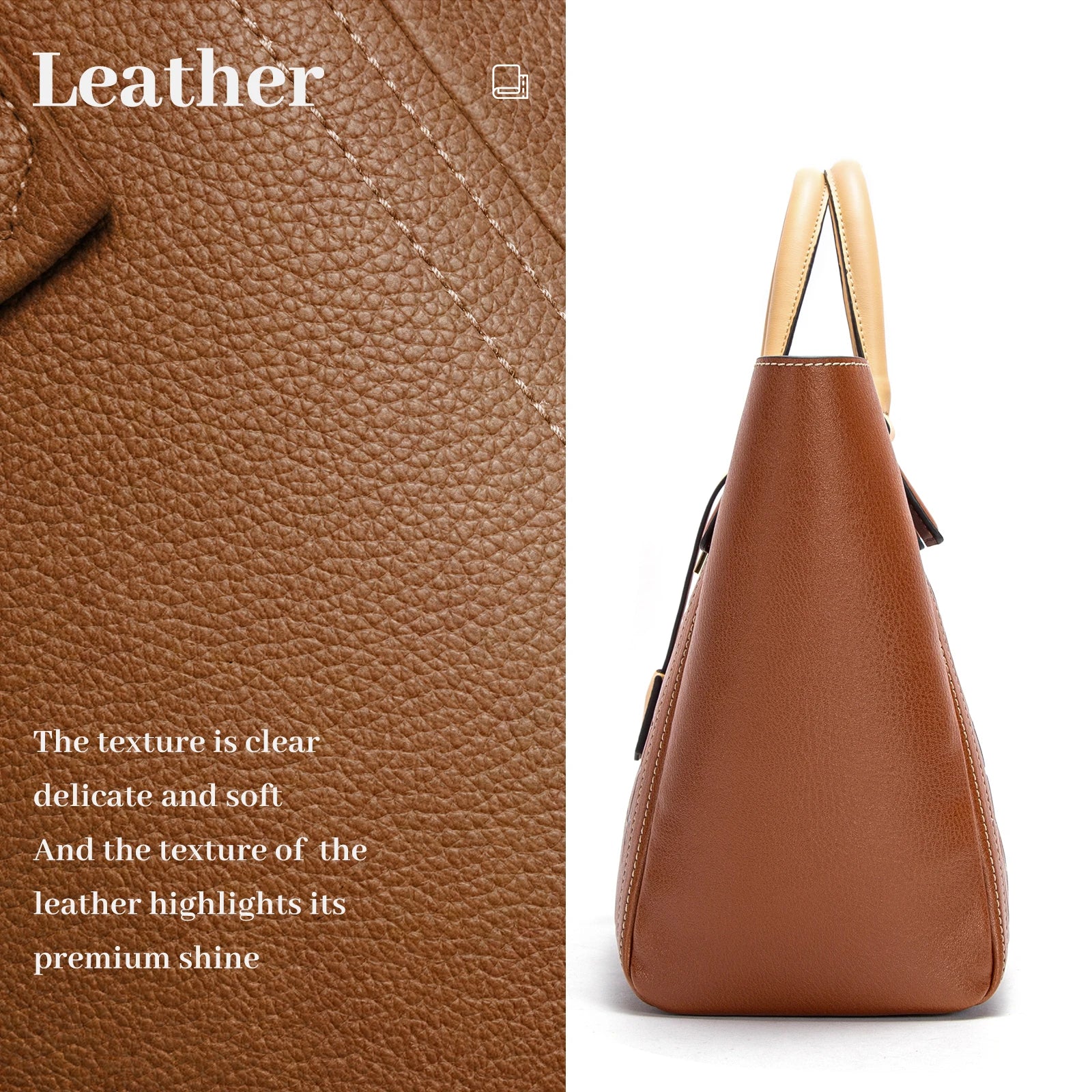 Women's Embossed Leather Handbag – Large Capacity Business Wallet Bag