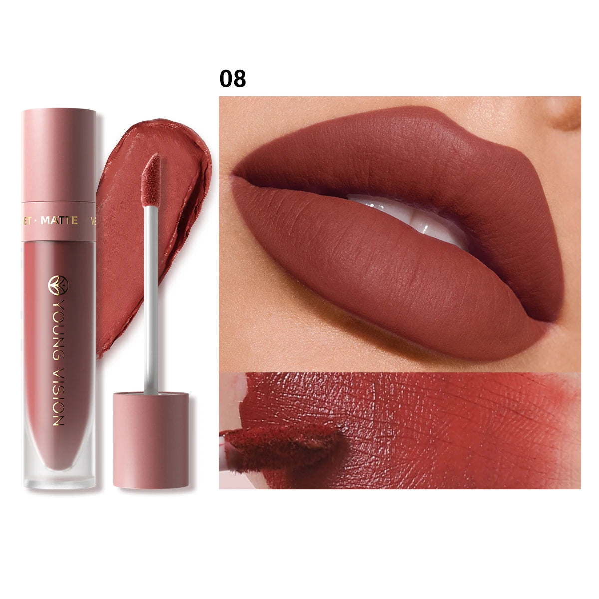 Women's Velvet Matte Lip Gloss – Long-Lasting Plumping Lipstick in Square Tube