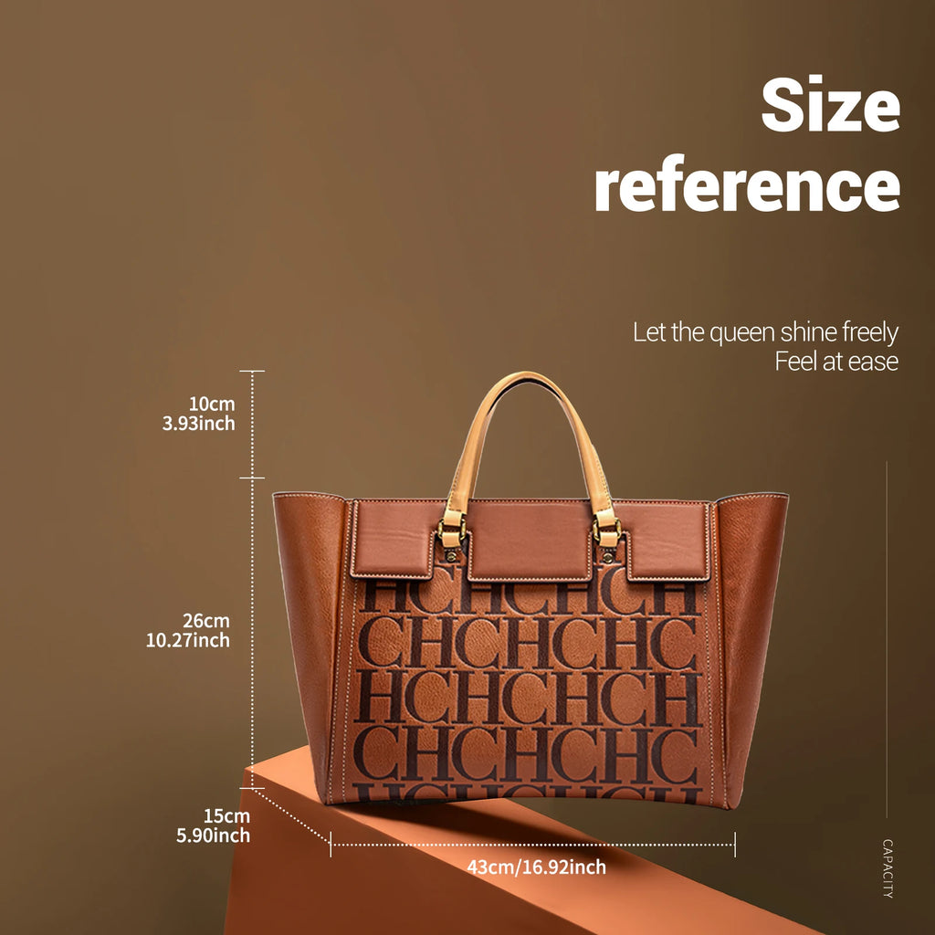 Women's Embossed Leather Handbag – Large Capacity Business Wallet Bag