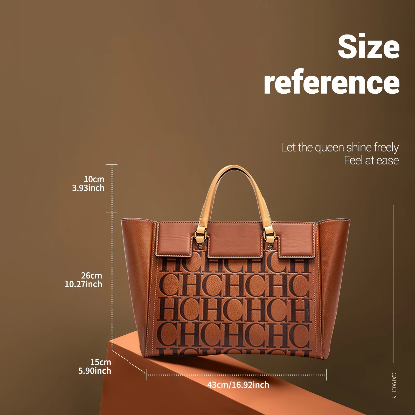 Women's Embossed Leather Handbag – Large Capacity Business Wallet Bag