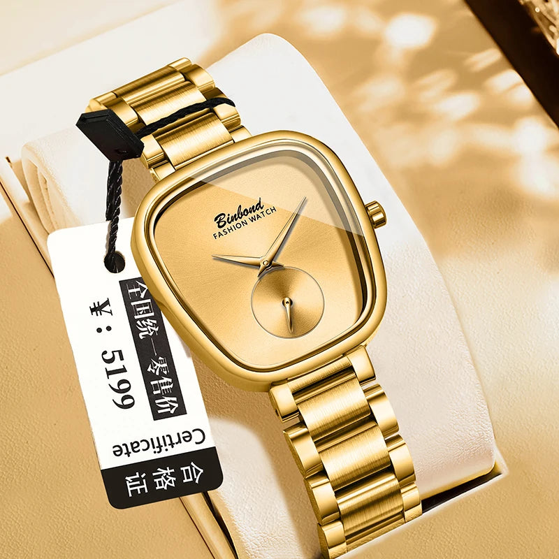 BINBOND Luxury Women's Watch – Simple Waterproof Stainless Steel Quartz