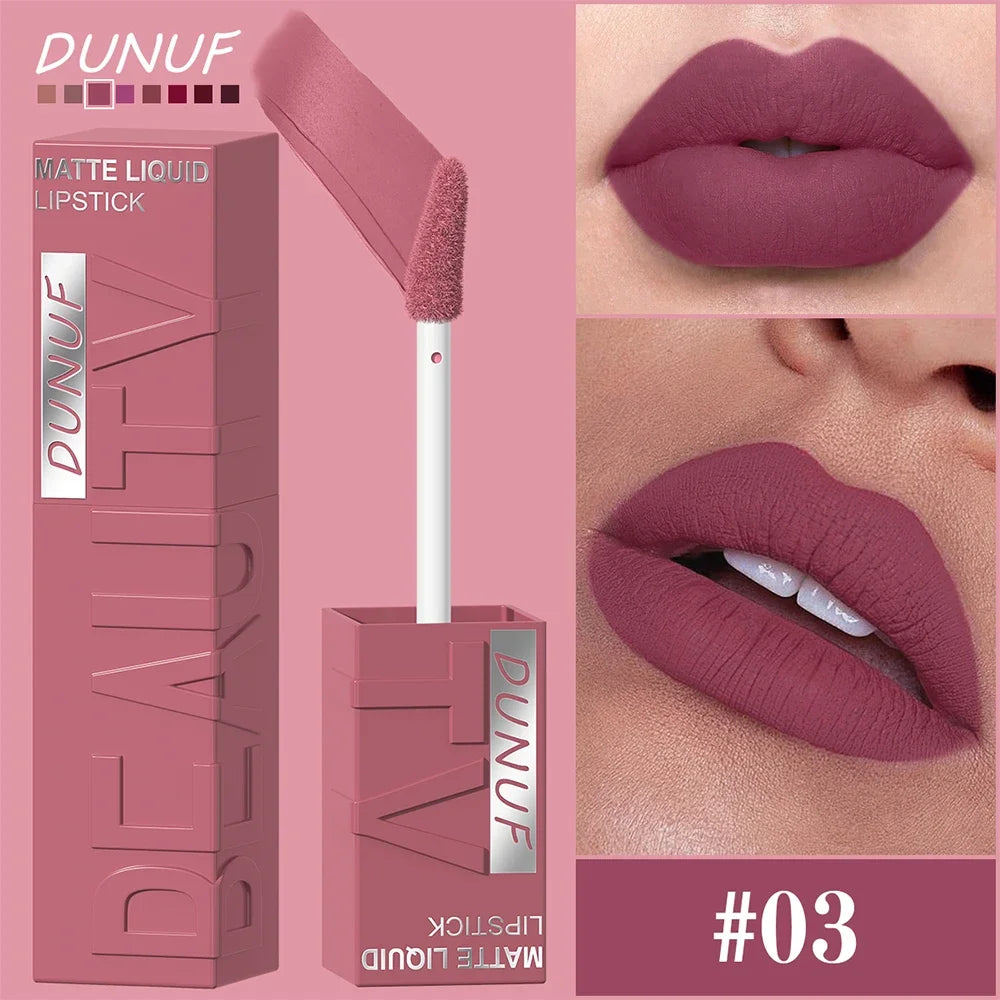 Women's Velvet Matte Lip Gloss – Long-Lasting Plumping Lipstick in Square Tube