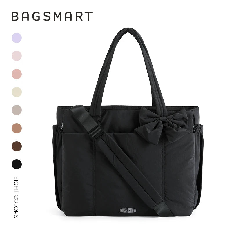 BAGSMART Large Capacity Tote Bag – Versatile Commuting Handbag with Multiple Pockets
