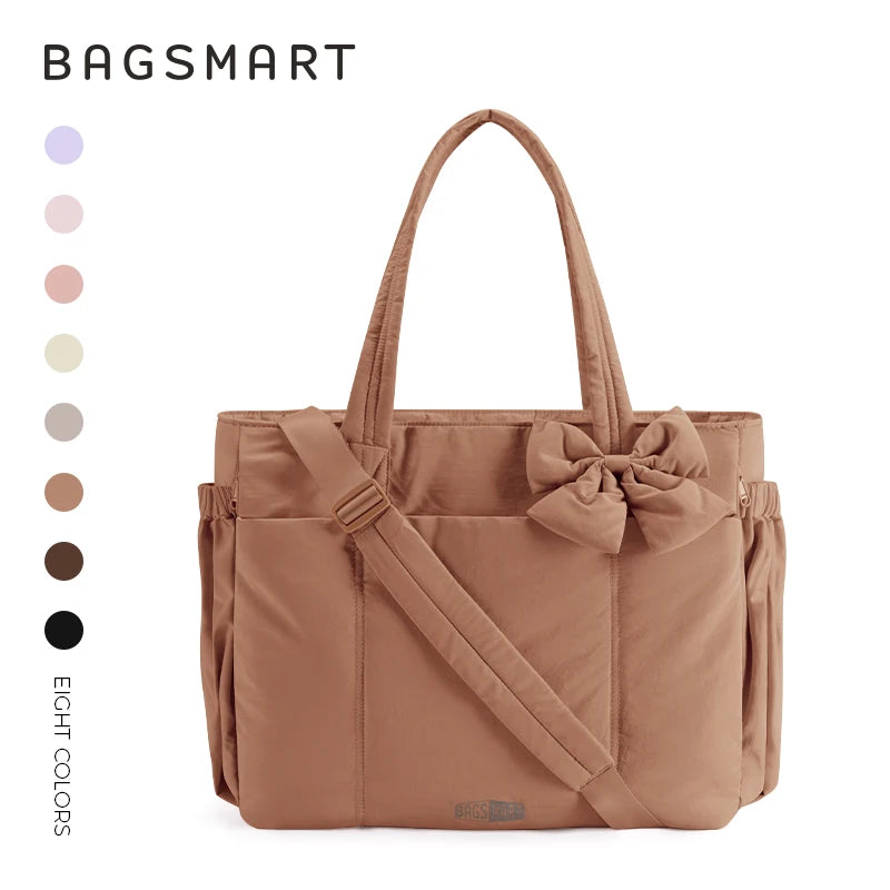 BAGSMART Large Capacity Tote Bag – Versatile Commuting Handbag with Multiple Pockets