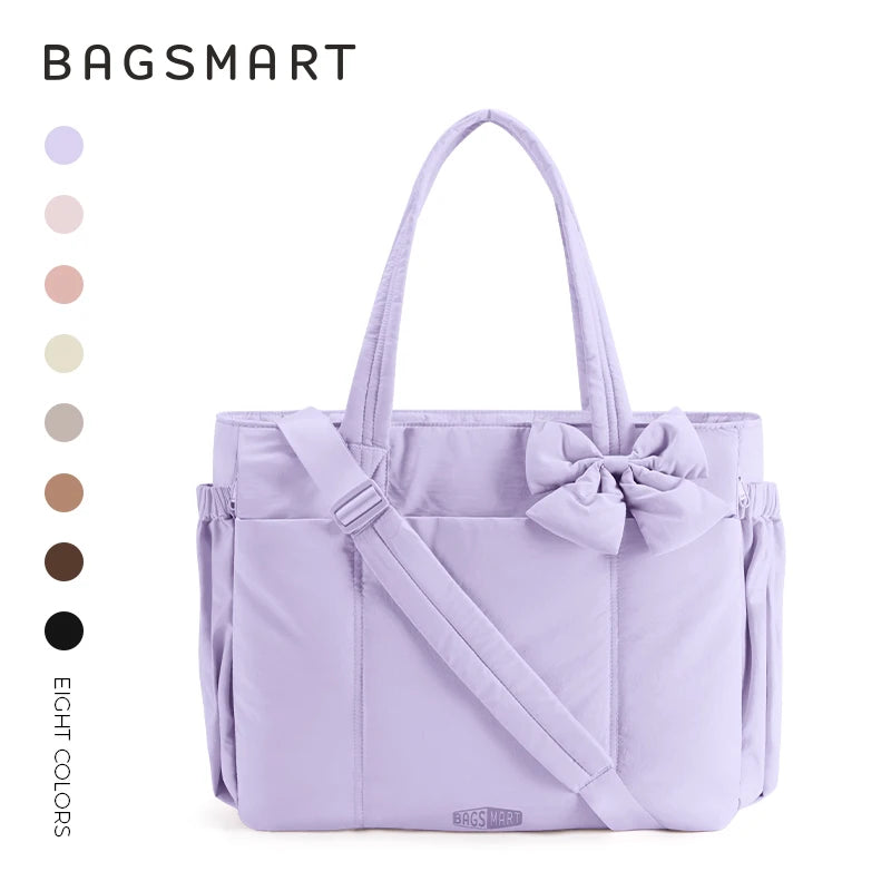 BAGSMART Large Capacity Tote Bag – Versatile Commuting Handbag with Multiple Pockets
