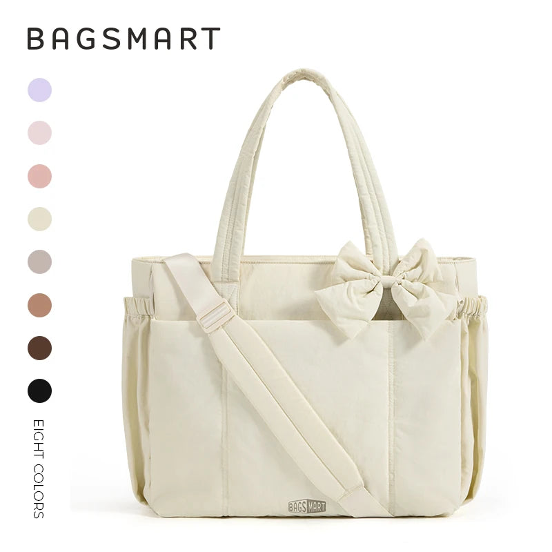 BAGSMART Large Capacity Tote Bag – Versatile Commuting Handbag with Multiple Pockets