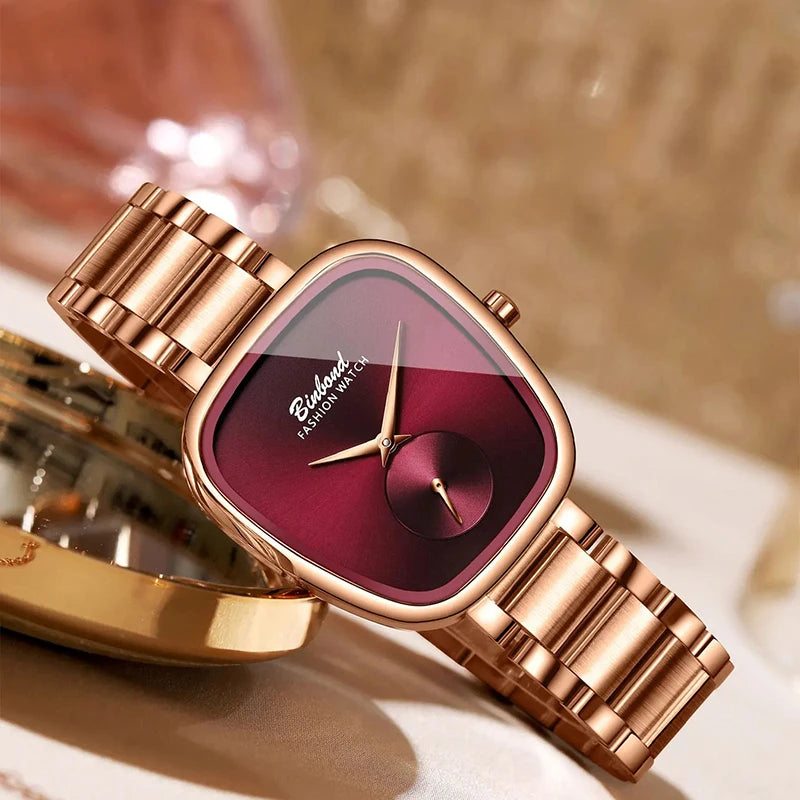 BINBOND Luxury Women's Watch – Simple Waterproof Stainless Steel Quartz