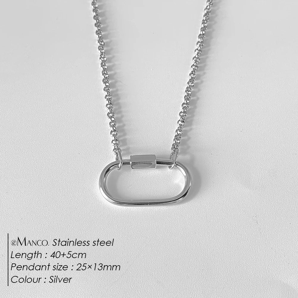 14K Gold Plated Stainless Steel Pendant Necklace – Waterproof Fashion Jewelry