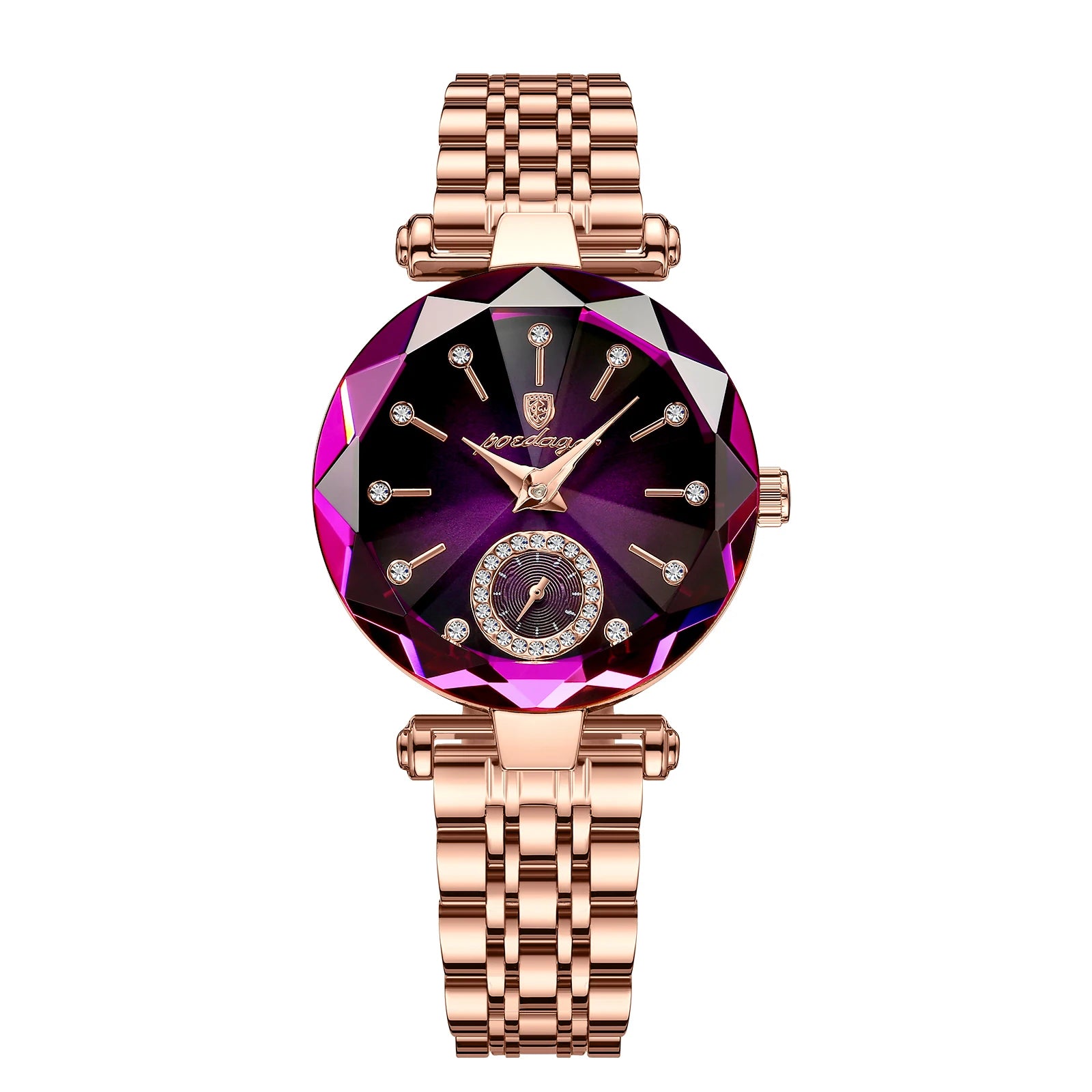 POEDAGAR Women's Luxury Diamond Watch – Elegant Quartz Timepiece