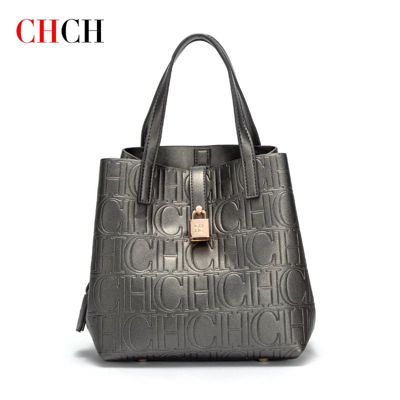 CHCH Steel Embossed Tote Bag – Large Capacity Shopping & Mother Handbag