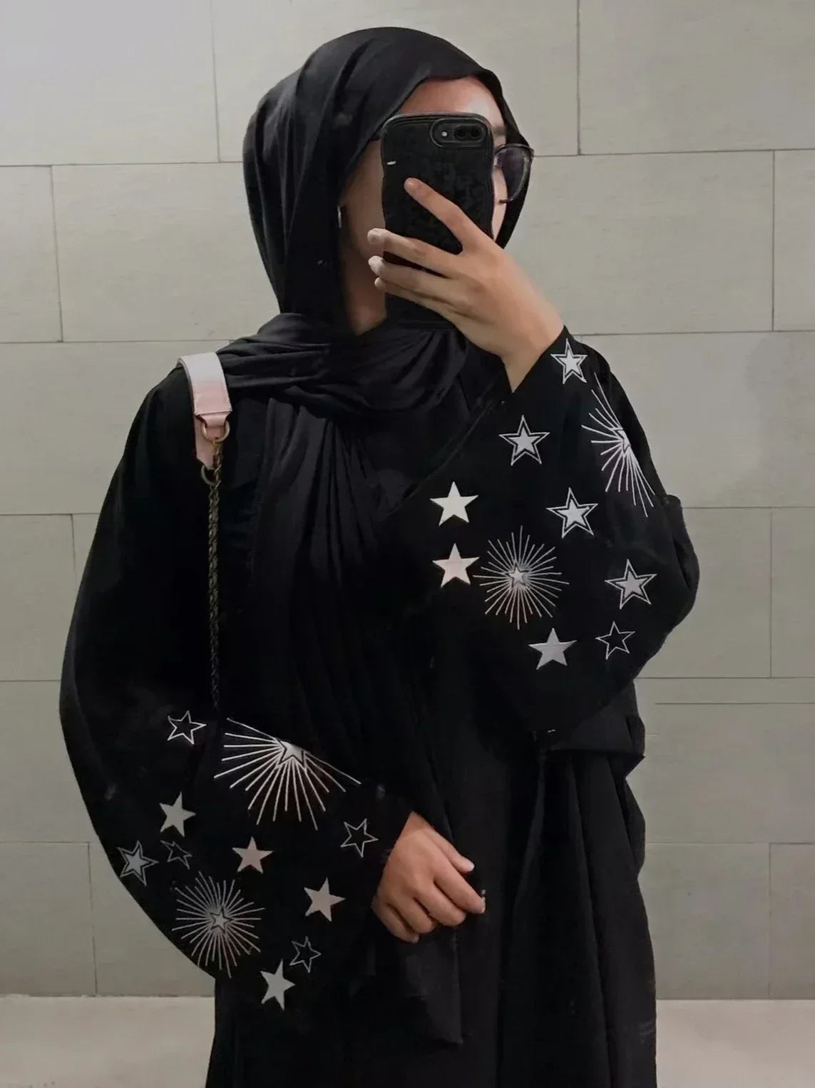 Dubai Embroidered Open Abaya – Black Saudi Cardigan Maxi Dress 2025