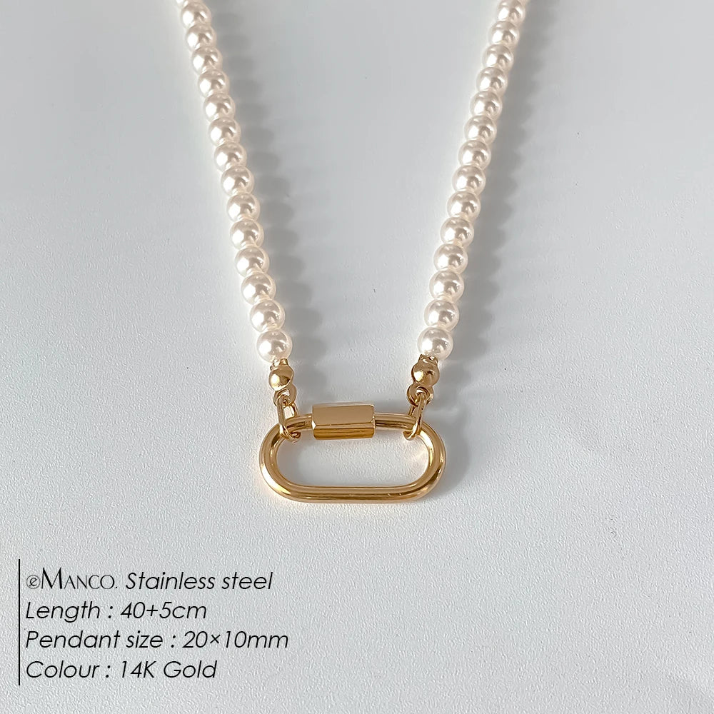 14K Gold Plated Stainless Steel Pendant Necklace – Waterproof Fashion Jewelry