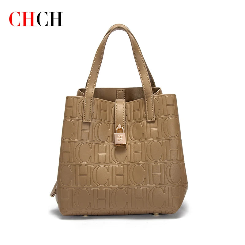 CHCH Steel Embossed Tote Bag – Large Capacity Shopping & Mother Handbag