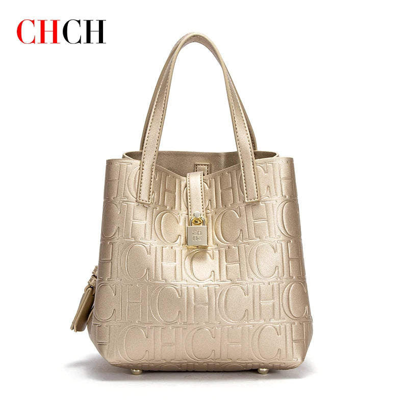 CHCH Steel Embossed Tote Bag – Large Capacity Shopping & Mother Handbag