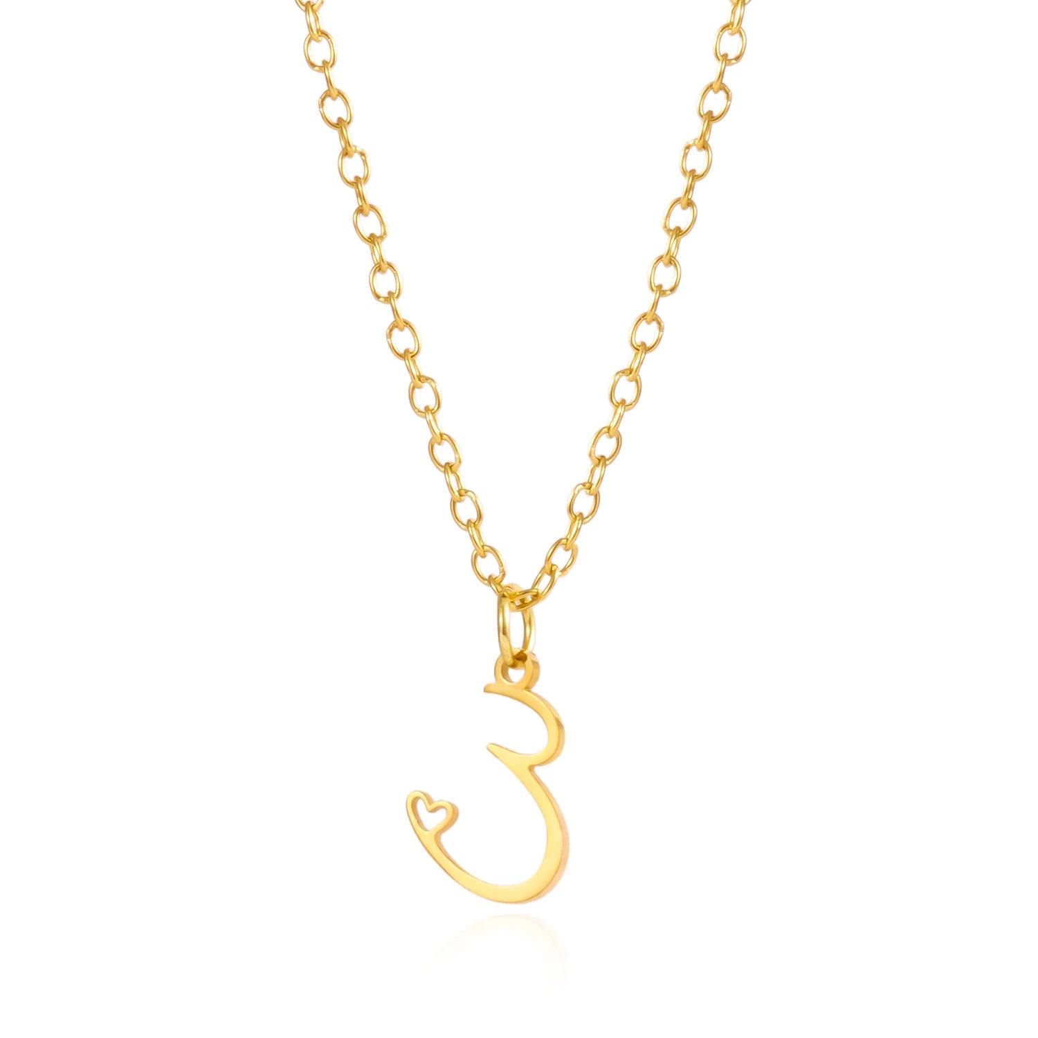 A-Z Initial Letter Heart Necklace – Stainless Steel Personalized Clavicle Chain