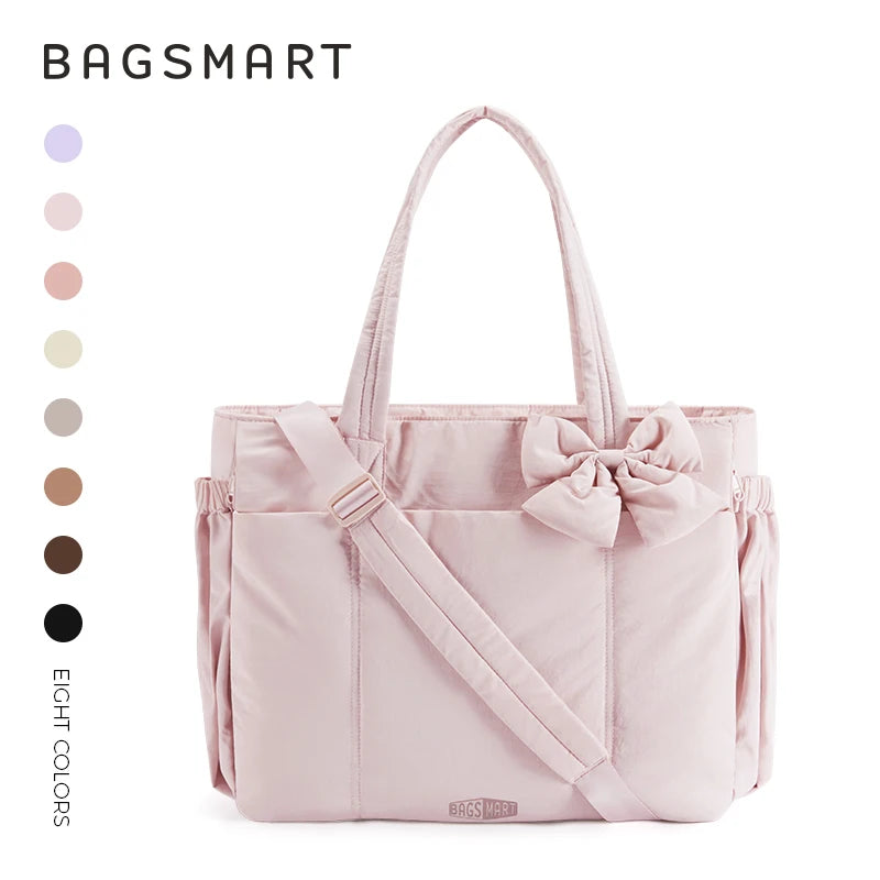 BAGSMART Large Capacity Tote Bag – Versatile Commuting Handbag with Multiple Pockets