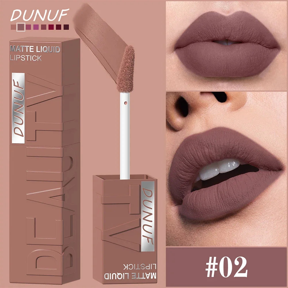 Women's Velvet Matte Lip Gloss – Long-Lasting Plumping Lipstick in Square Tube