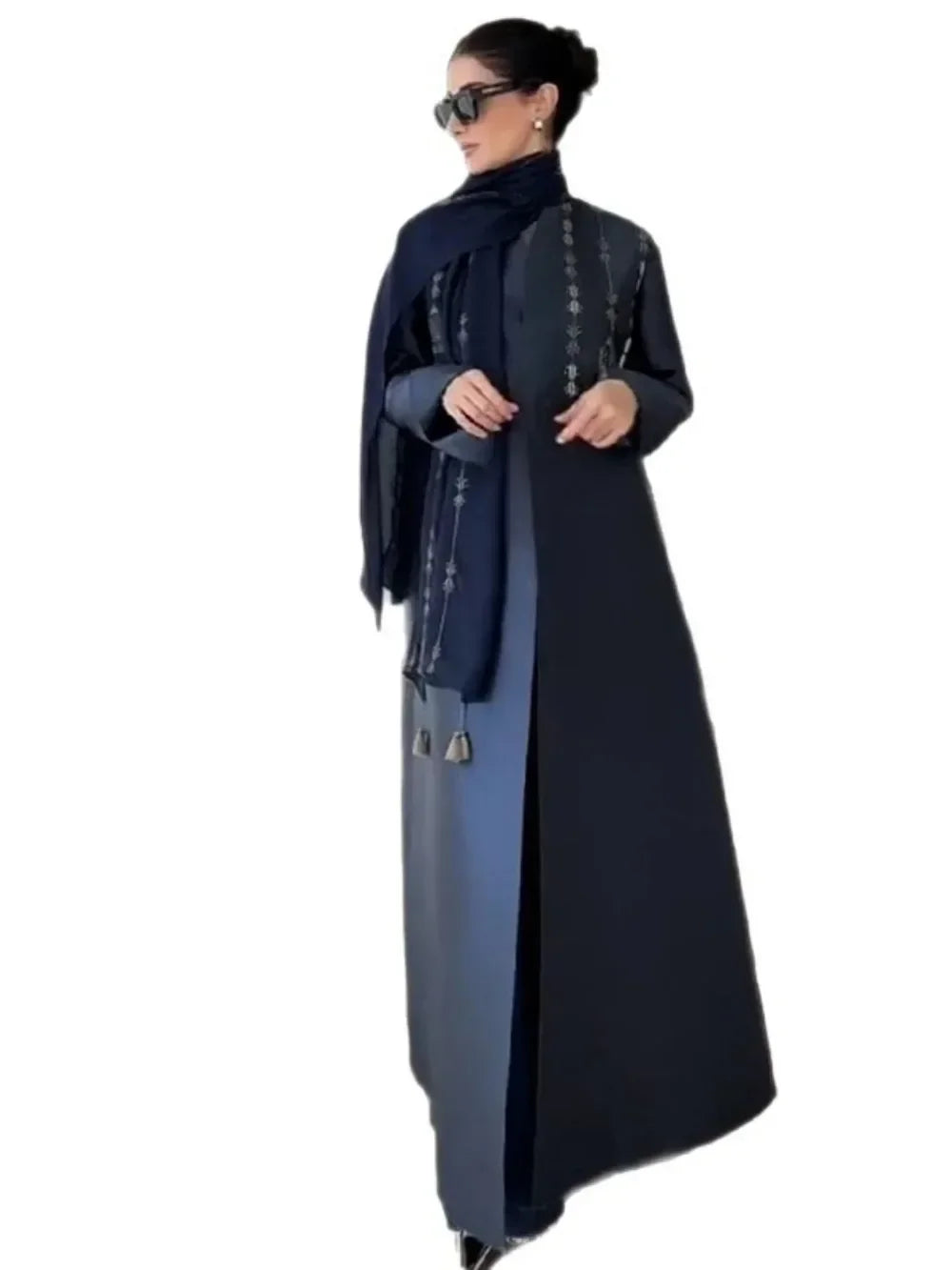 Eid Abaya Trench Coat – Long Kaftan Cardigan Robe for Women 2026