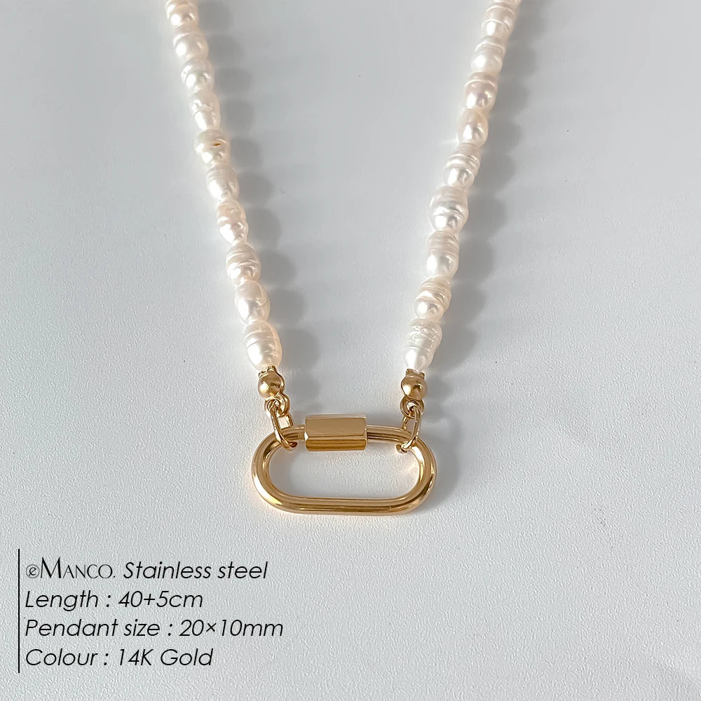14K Gold Plated Stainless Steel Pendant Necklace – Waterproof Fashion Jewelry